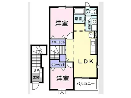 ミュートハオス(2LDK/2階)の間取り写真