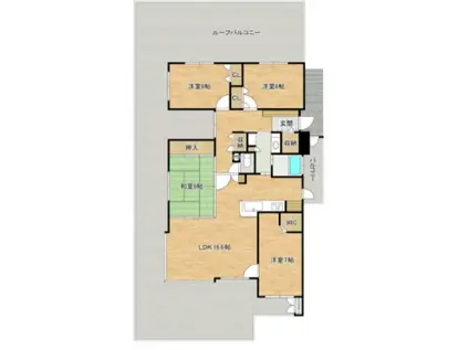 エイルヴィラ・グランシス春日(4LDK/5階)の間取り写真