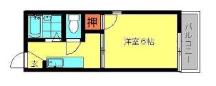 フォーブル春日原(1K/1階)の間取り写真