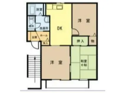 スウィートプラム(3DK/2階)の間取り写真