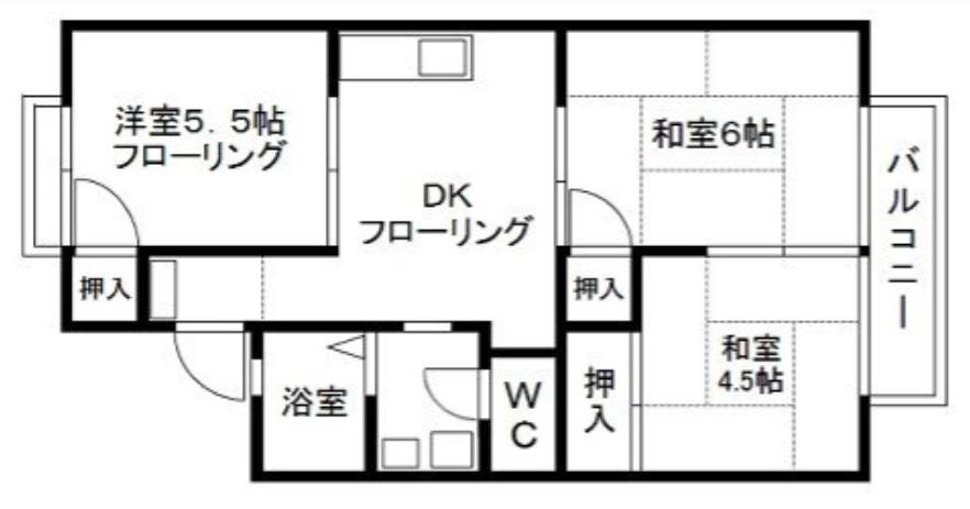 プロスパーハイツ(3DK/1階)の間取り写真