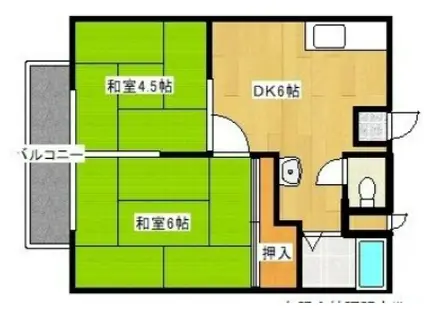 パナハイツシティ(2DK/1階)の間取り写真