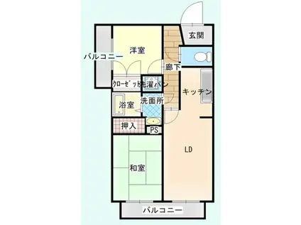 4丁目ビレッジ(2LDK/4階)の間取り写真