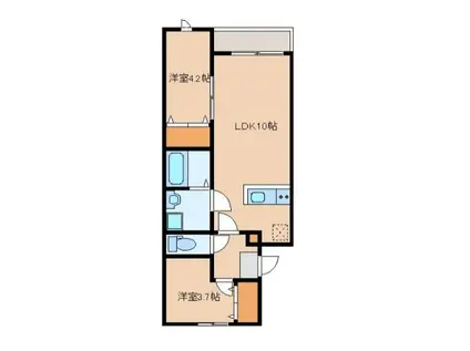 JFコート博多(2LDK/1階)の間取り写真