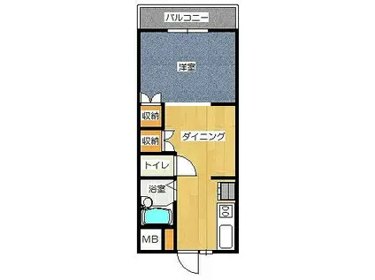 ウイングロード井尻(1LDK/3階)の間取り写真