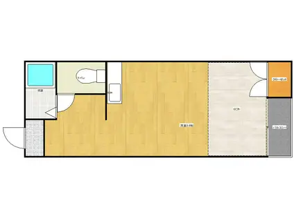 ピナクル若葉台(ワンルーム/1階)の間取り写真