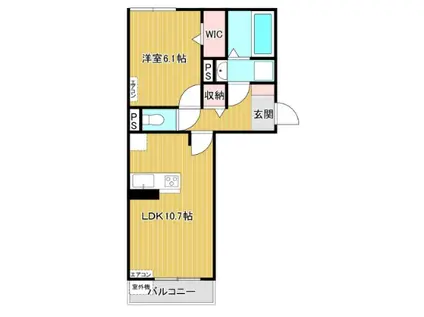 D-ROOM春日原駅前(1LDK/1階)の間取り写真