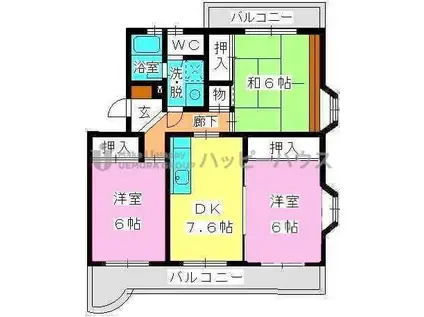 ロイヤルハイツ泉(3DK/1階)の間取り写真