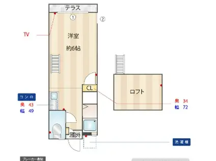 DAISHOTOWN下白水(ワンルーム/1階)の間取り写真