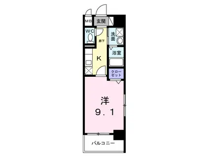 プレシャス ベース(1K/4階)の間取り写真