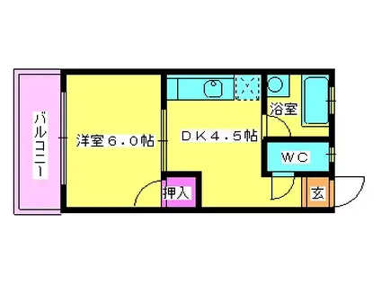 シャーウッドビル(1DK/3階)の間取り写真