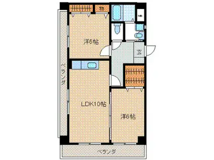 ファーストヒルズ(2LDK/3階)の間取り写真