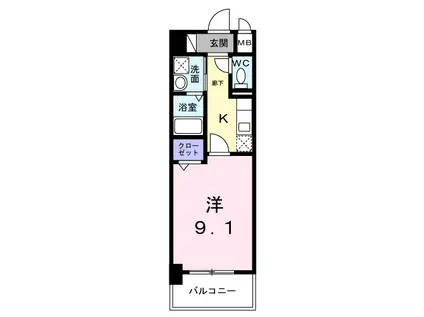 プレシャス ベース(1K/8階)の間取り写真