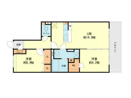 アリビオ春日野(2LDK/3階)の間取り写真