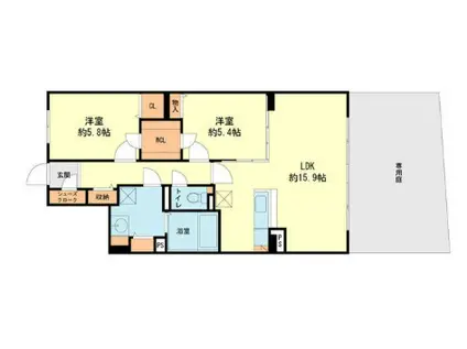 アリビオ春日野(2LDK/1階)の間取り写真