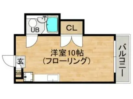 あさともハイツ(ワンルーム/3階)の間取り写真