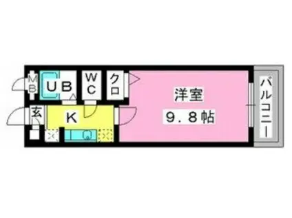 エランドール谷(1K/2階)の間取り写真