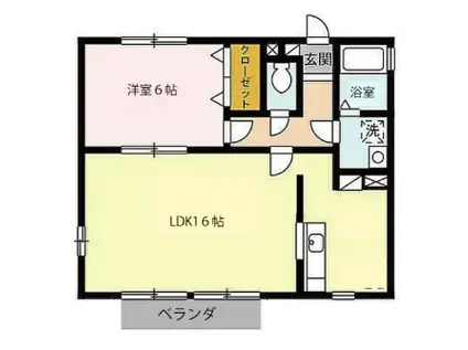 イマジンⅡ(1LDK/1階)の間取り写真