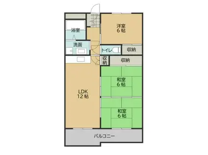 ファーム1(3LDK/2階)の間取り写真