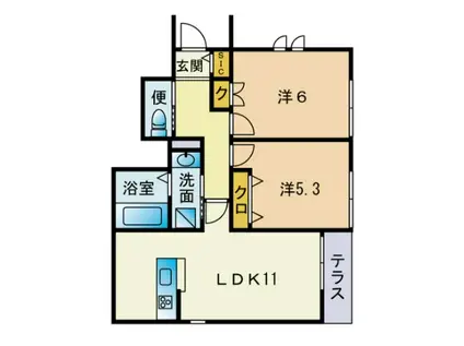 春日市伯玄町ヘーベルメゾン(2LDK)の間取り写真