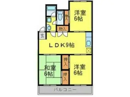 井手の元ビル(3LDK/4階)の間取り写真