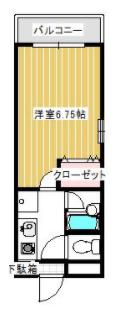 鹿児島本線 笹原駅 徒歩8分 3階建 築31年(1K/1階)の間取り写真