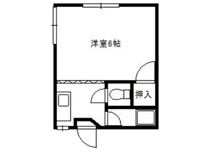 シャポー三筑(1K/2階)の間取り写真