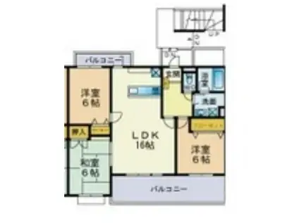 ファミール春日(3LDK/3階)の間取り写真