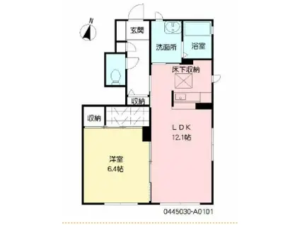 シェソア弥生(1LDK/1階)の間取り写真