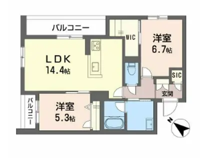 メゾン パルク(2LDK/2階)の間取り写真