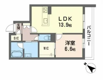 メゾン パルク(1LDK/3階)の間取り写真