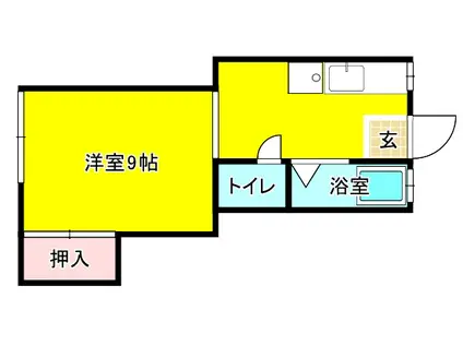 コーポ竹(ワンルーム/1階)の間取り写真