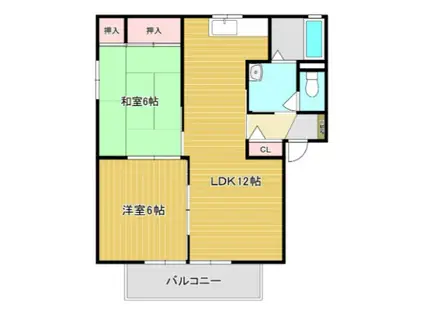 ソレイユ博多南(2LDK/2階)の間取り写真