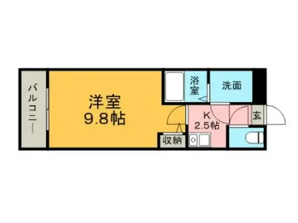 ハセビエント(1K/5階)の間取り写真