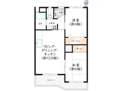 第20シティコート春日(2LDK/4階)の間取り写真