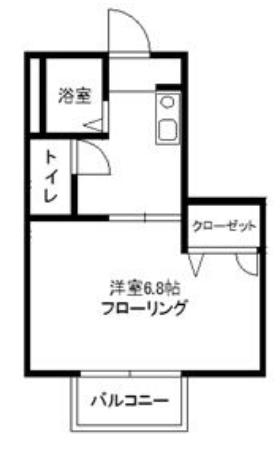 ウィステリア2(1K/2階)の間取り写真