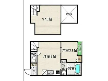 DREAMSTAGE博多南LAGOON(1LDK/1階)の間取り写真