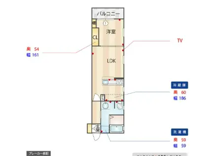 サフィオ弐番館(1LDK/3階)の間取り写真