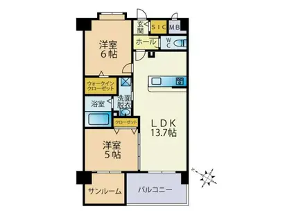 ETERUNO(2SLDK/2階)の間取り写真