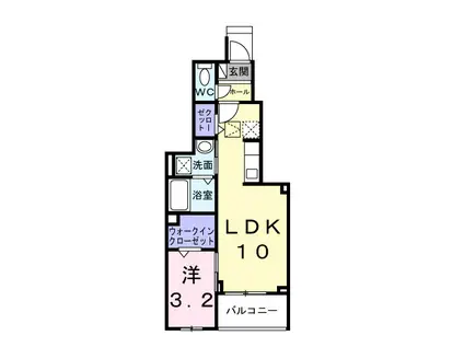 グランスイート横手南(1LDK/1階)の間取り写真