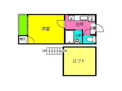 ヴィラコレット笹原(1K/2階)の間取り写真