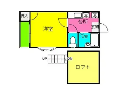 コーポ巴(1K/2階)の間取り写真