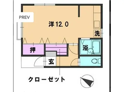 ウイング須玖(ワンルーム/1階)の間取り写真