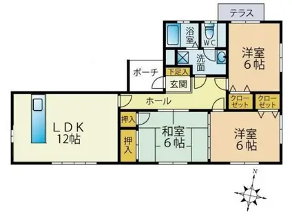 ハートフルハイツ(3LDK/1階)の間取り写真