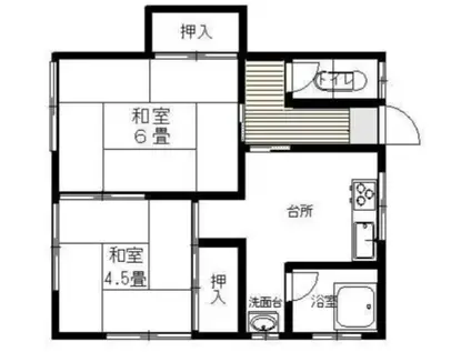 あずま荘(2DK/2階)の間取り写真