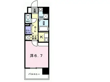 ルービアーレ(1K/3階)の間取り写真