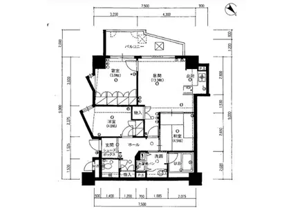 ハウスユマニテ大橋Α館(3LDK/9階)の間取り写真