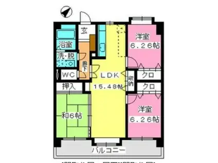 プロシード曰佐(3LDK/5階)の間取り写真