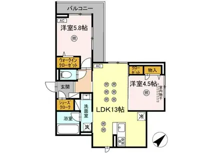 D-RESIDENCE光丘町A棟 A棟(2LDK/2階)の間取り写真