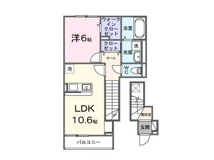 グレイス ケイ(1LDK/2階)の間取り写真